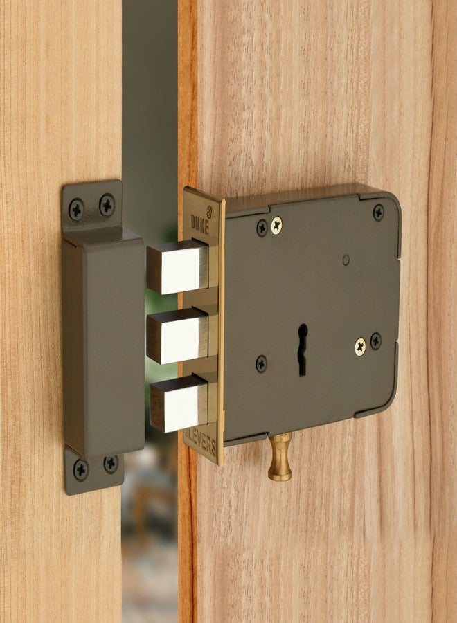 Duke Heavy Duty Door Lock Bullet with Lever Mechanism, Weather-Proof, Easy Installation, Key Hole Cover, Grey | 12 Gage Heavy Lock | 3 Keys - Image 1